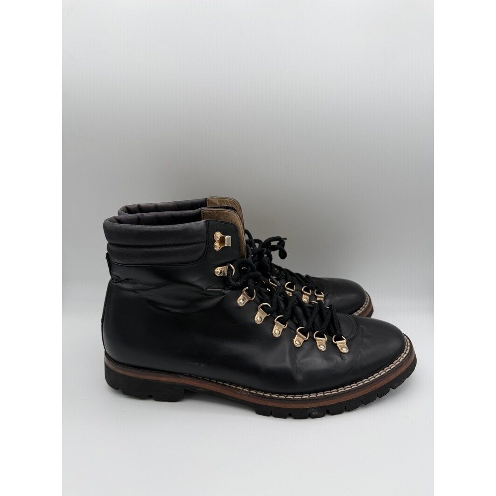 Taft Black Leather Hiking Boots Vibram Sole Handcrafted in Spain Mens 45